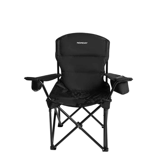 Silla Negra Norday Plegable con Hielera – Resistente, ligera y con portavaso