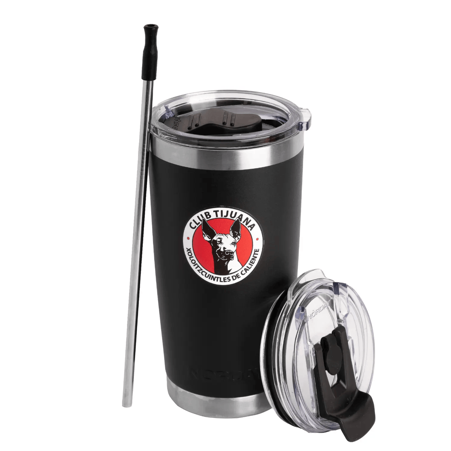 Norday Termo Tumbler Xolos Negro 20oz - Vaso térmico de acero inoxidable
