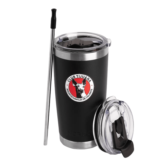 Norday Termo Tumbler Xolos Negro 20oz - Vaso térmico de acero inoxidable