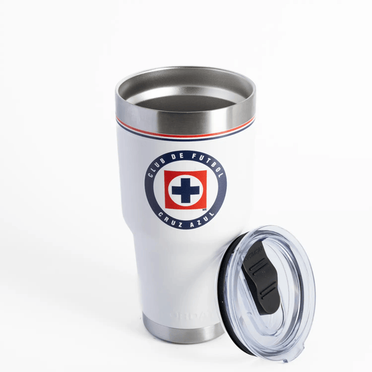 Norday Termo Tumbler Cruz Azul Blanco 30oz - Vaso térmico de acero inoxidable