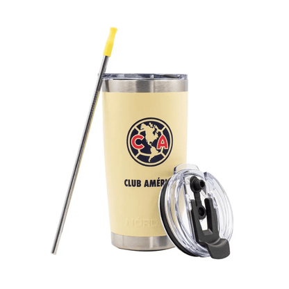 Norday Termo Tumbler América Amarillo Ámame Más 20oz - Vaso térmico de acero inoxidable